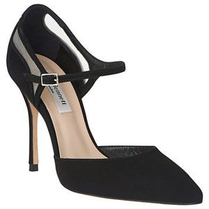 🎊Host Pick 🎊 L.K. Bennett Evangelia black suede heels with mesh